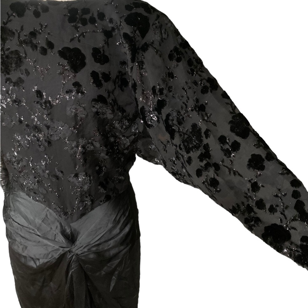 Vintage Saint Romei Black 100% pure Silk NWT  dress size 12 - Picture 4 of 9